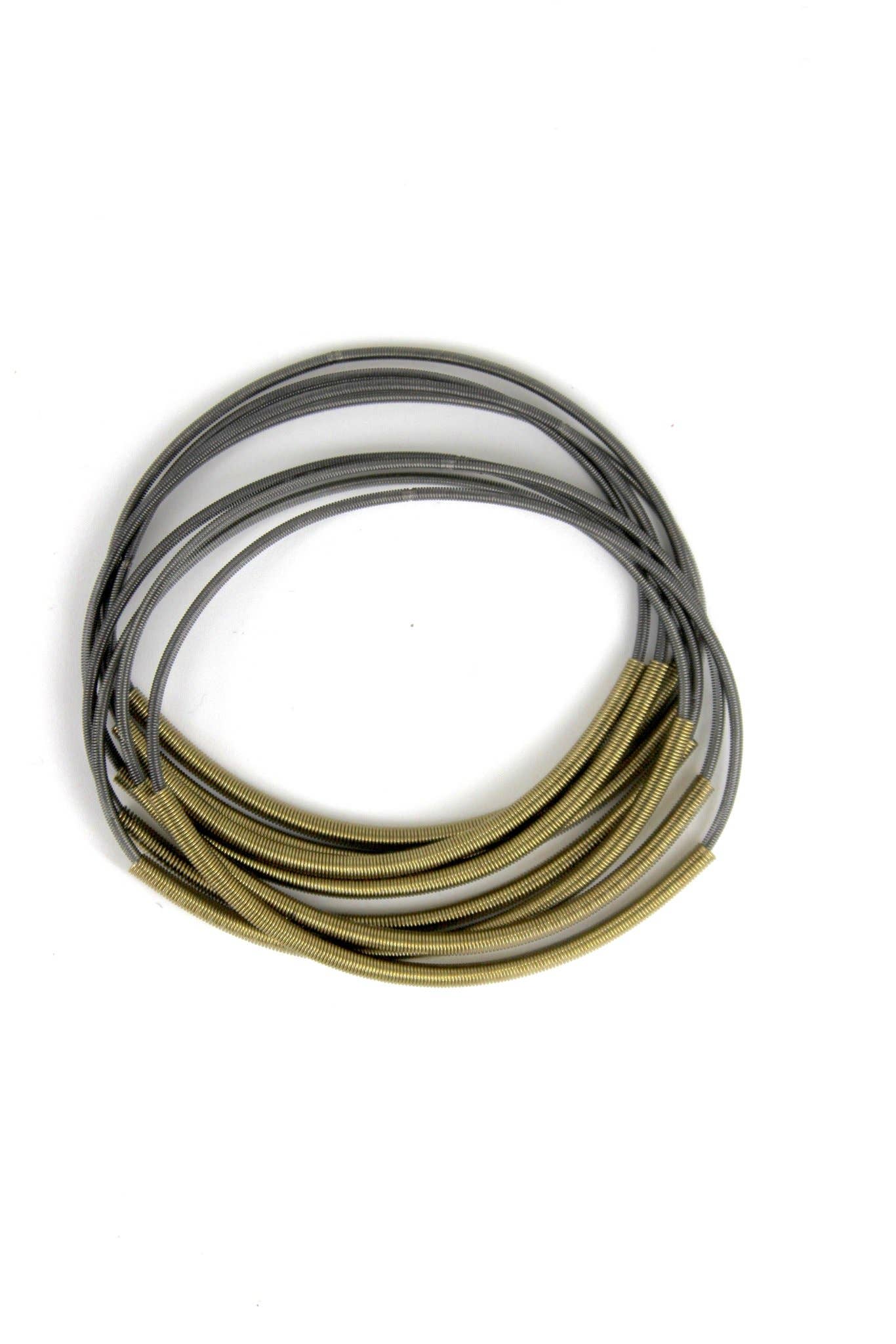 Sea Lily - Wholesale Bangle Bracelet - L13D-BR  Slate PW Bracelet with Bronze Sleeve0