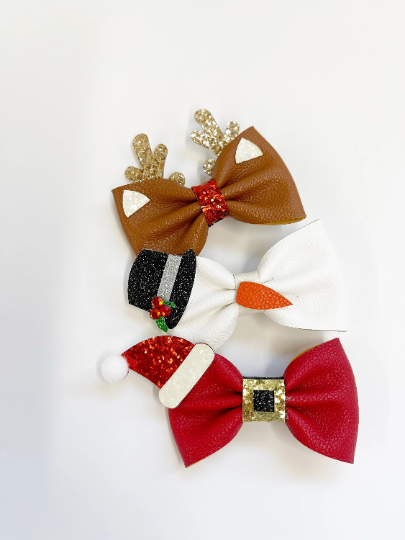 Golden Dot Lane - Wholesale Hair Bow - Kids - Favorite Holiday Faux Leather Glitter Bows2