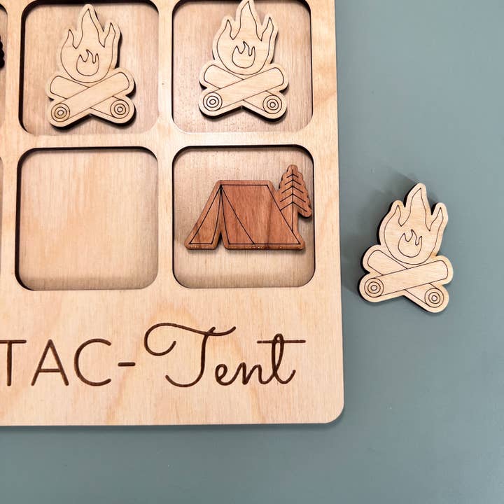 Birch House Games & Gifts – Jogo de tabuleiro por atacado – Jogo de Tic-Tac-Toe Temático de Camping - Presente para Amantes do Ar Livre4