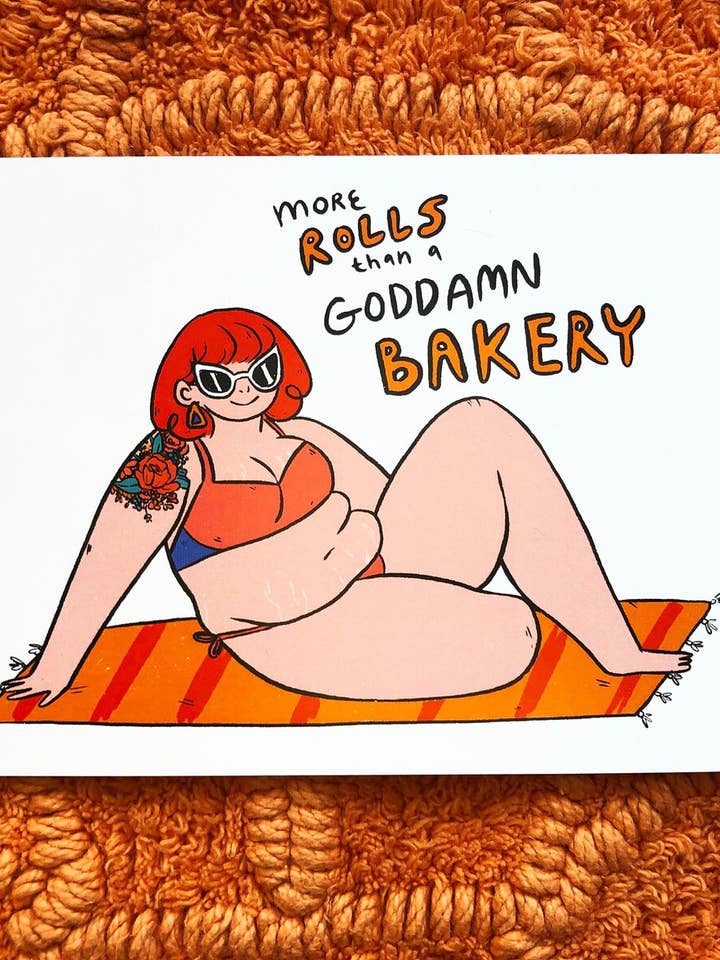 Plus de petits pains qu'une boulangerie | Petit tirage artistique Body Positive 5 x 7 pour la vente par Beeftopia