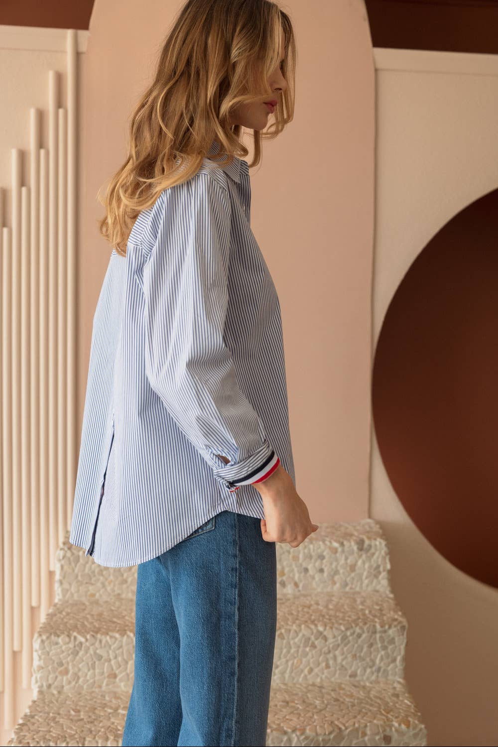 Joh Apparel – wholesale Blouse – Women’s – Jasmine Cotton Pinstripe Shirt3