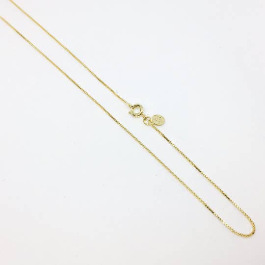GoldFi - Wholesale Link & chain necklace - 18k Gold Filled Thin Box Chain 0.85mm Thickness Sizes Length4