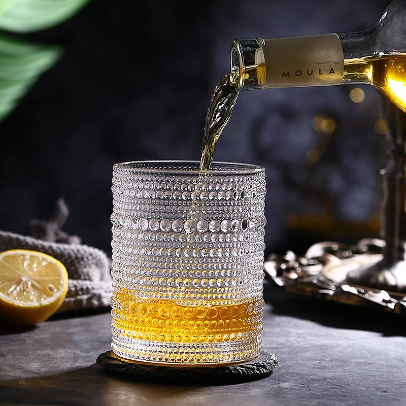 Our Dining Table - Wholesale Drinking Glass/Cup - Classic Stunning Beads Pattern Glassware with Gold Rim6