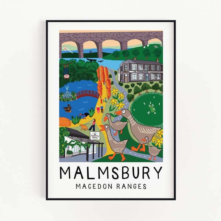 Malmsbury - Serie d'Arte Macedon Ranges - Stampa d'Arte da Parete per la vendita all'ingrosso da parte di Elise Gow Designs