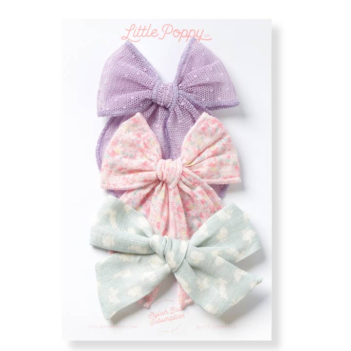 Il set di fermagli per capelli Abigail Bow per la vendita all'ingrosso da parte di Little Poppy Co