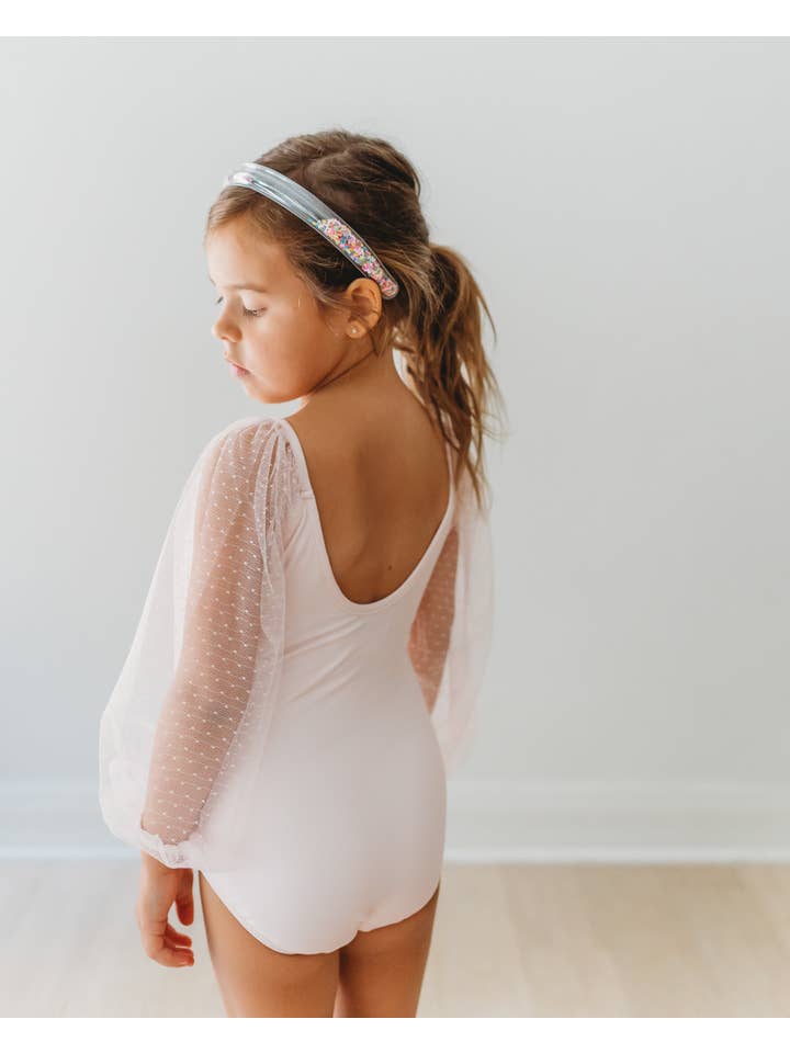Cheeky Plum - Wholesale Leotard - Kids - Mesh Long Sleeve Leotard - Pink Bliss5