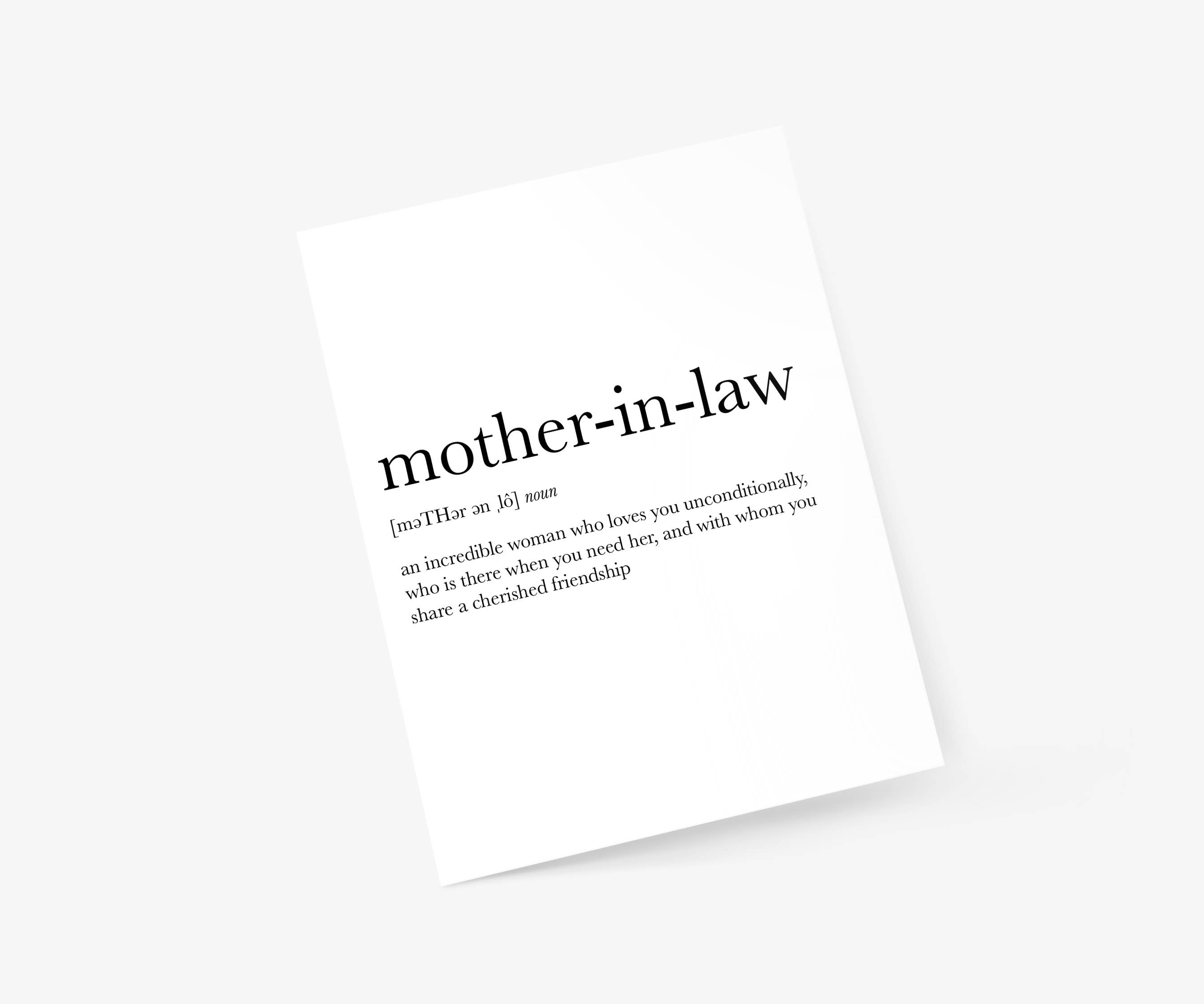 Footnotes - Wholesale Mother's Day Card - Mother-In-Law Definition - Mother's Day Card1