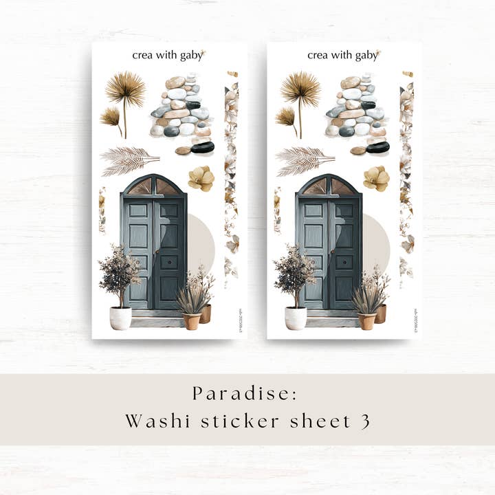 Crea with Gaby - Wholesale Sticker - Deco stickers: Paradise (August 2025 sub kit)