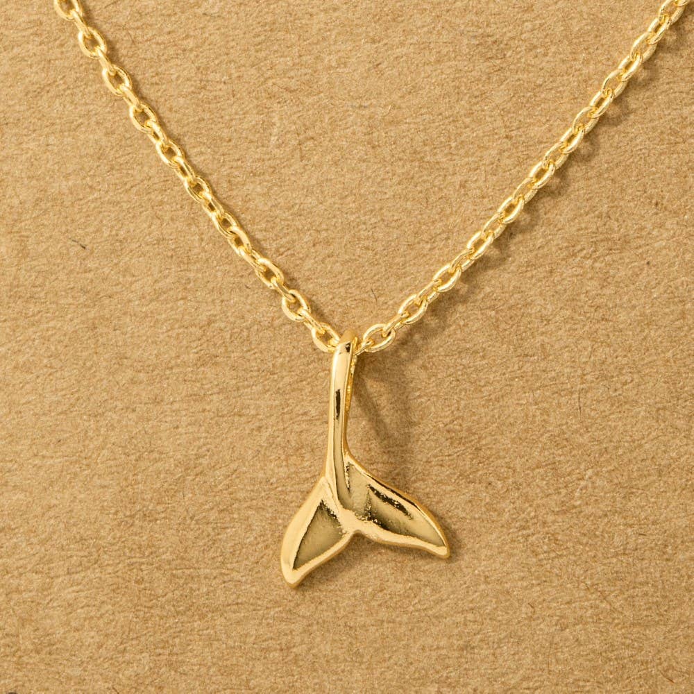 Fame Accessories - Wholesale Pendant/Charm Necklace - Gold Dipped Whale Tail Pendant Necklace3