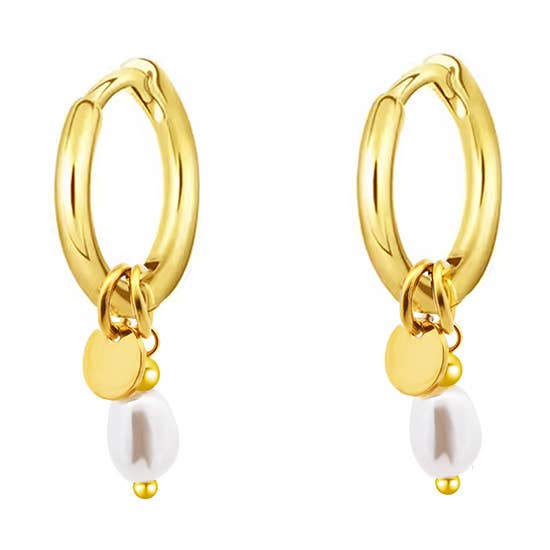 HOOPÖRHÄNGEN MED PÄRLA - YC25552B146 för wholesale av AMORINO SRL