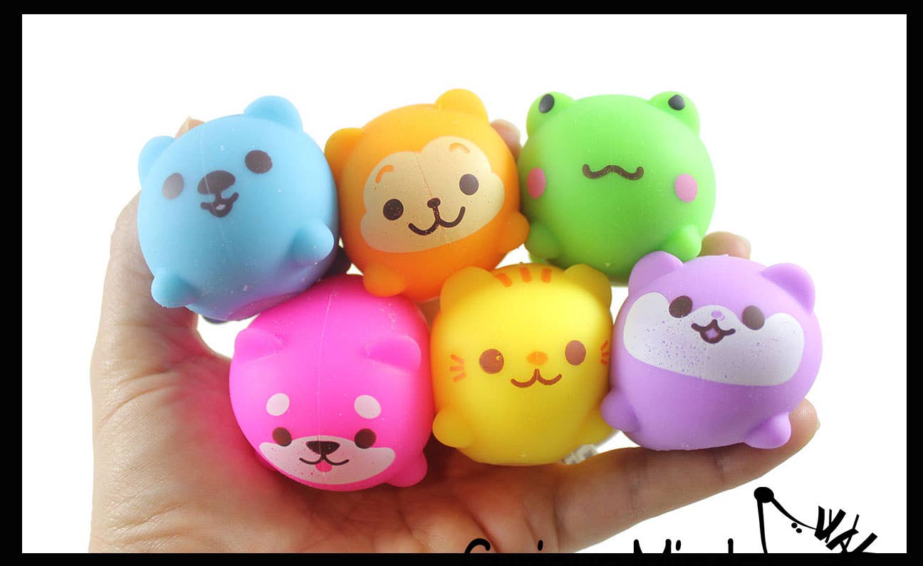 Curious Minds Toys - Wholesale Fidget Toy - Kids - 1 Soft Mini Kawaii Animal Stress Ball - Sensory Fidget Stres1