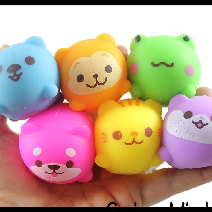 Curious Minds Toys - Vendita all'ingrosso Giocattolo fidget - Bambini - Pallina antistress mini morbida kawaii con animale - Giocattolo sensoriale fidget1
