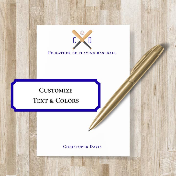 Personalisierter Baseball-Notizblock | Geschenk für Baseballspieler | Baseball-Papeterie | Geschenk für Baseballteam | Geschenk für Baseballspieler für den Großhandel von The Winsome Life Stationery