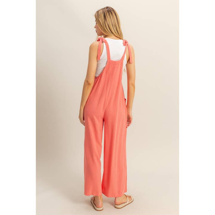 HYFVE - Wholesale Jumpsuit - Women's - HF25C822-Self-Tie Shoulder Straps Jumpsuit
