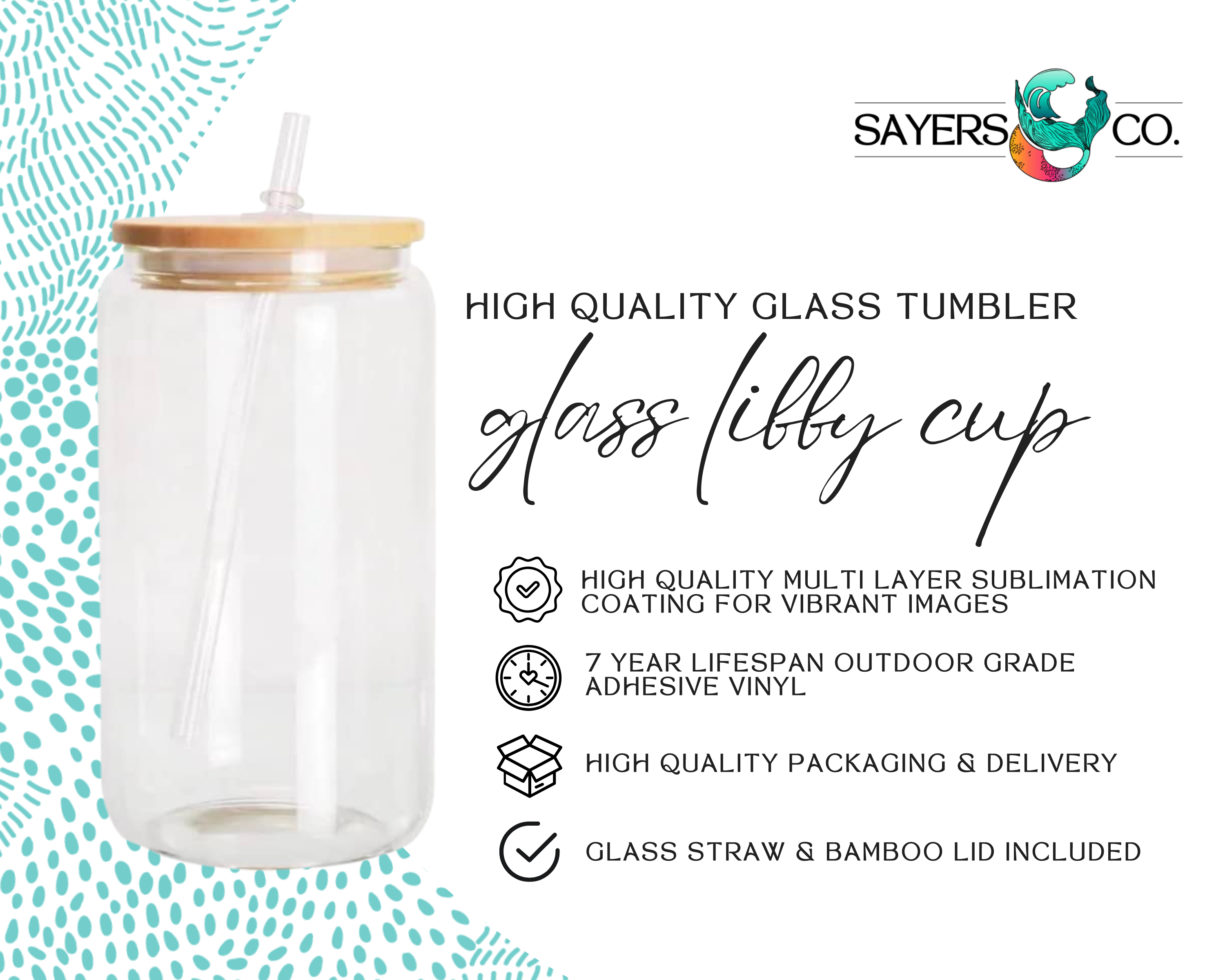 Sayers & Co. - Wholesale Drinking Glass/Cup - 16oz Glass YOUR LOGO Tumbler, Beer Glass12