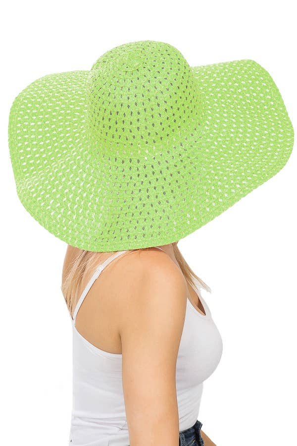 Cap Zone - Wholesale Straw Hat - Women's - Petite Open Weave Light-Weight  Floppy Brim Sun Hat7