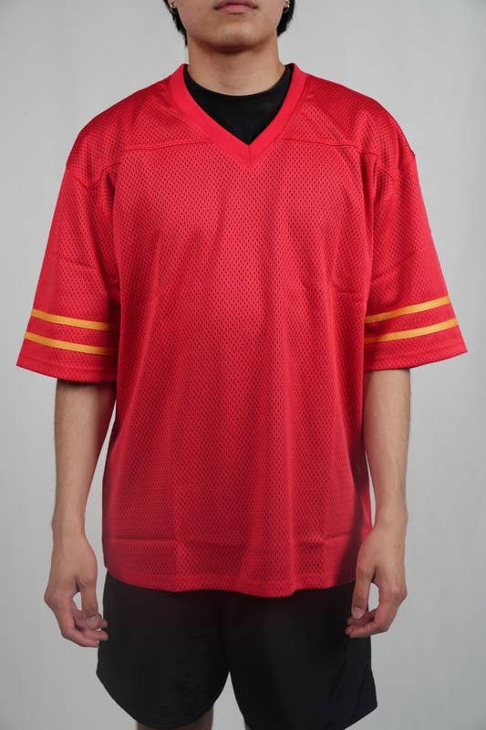 Lime Tree Clothing Inc. - Wholesale T-shirt – men's - Men’s Heavyweight Mesh Football Jersey w/ Stripe XS-2XL29