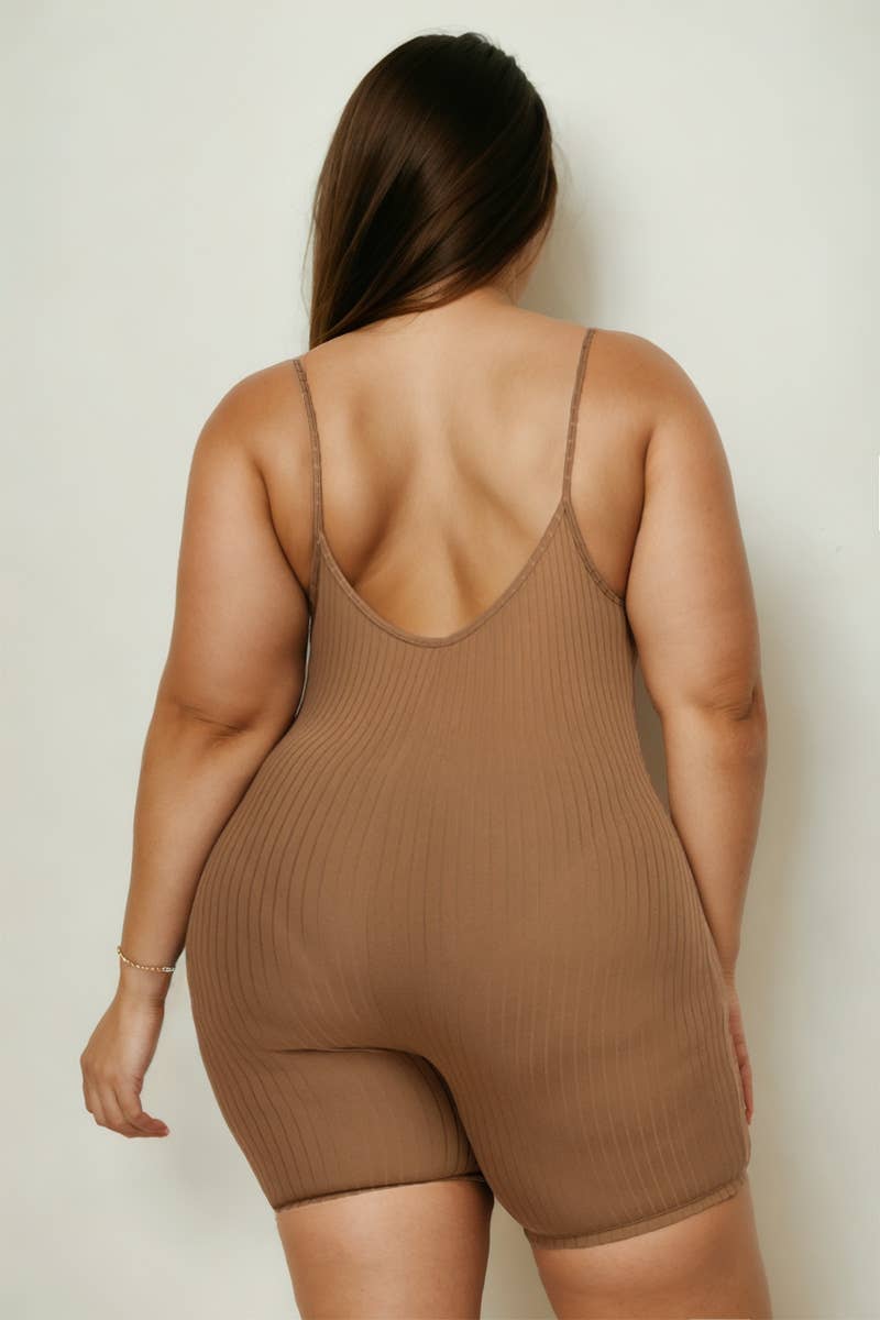 CAPELLA APPAREL - Wholesale Romper - Women's - Plus Ribbed Bodycon Romper7