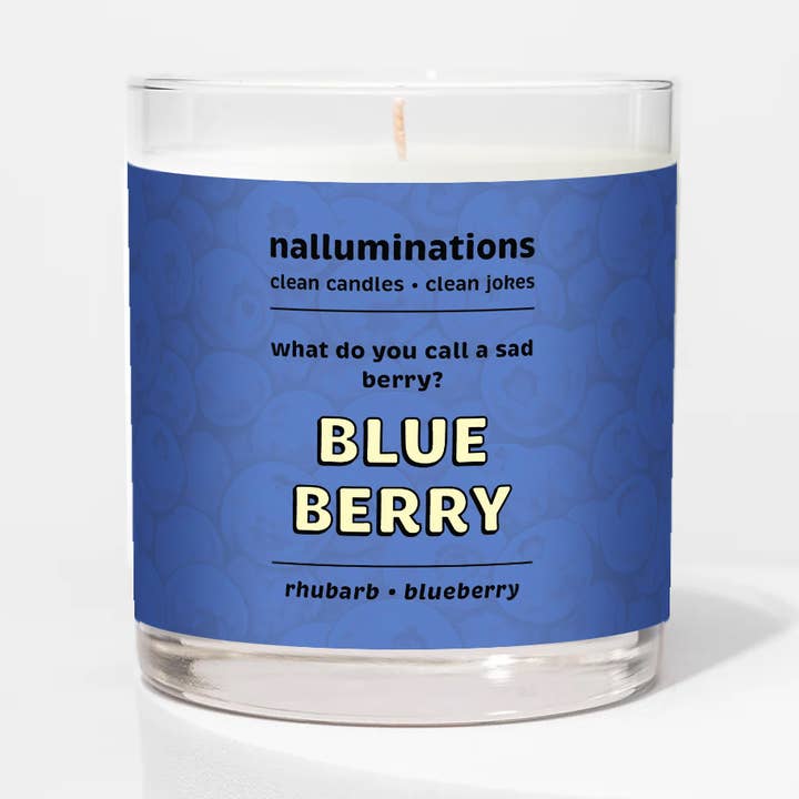 Blueberry Funny Candle | Clean Candles, Clean Jokes for wholesale by Nalluminations® - Clean Candles, Clean Jokes
