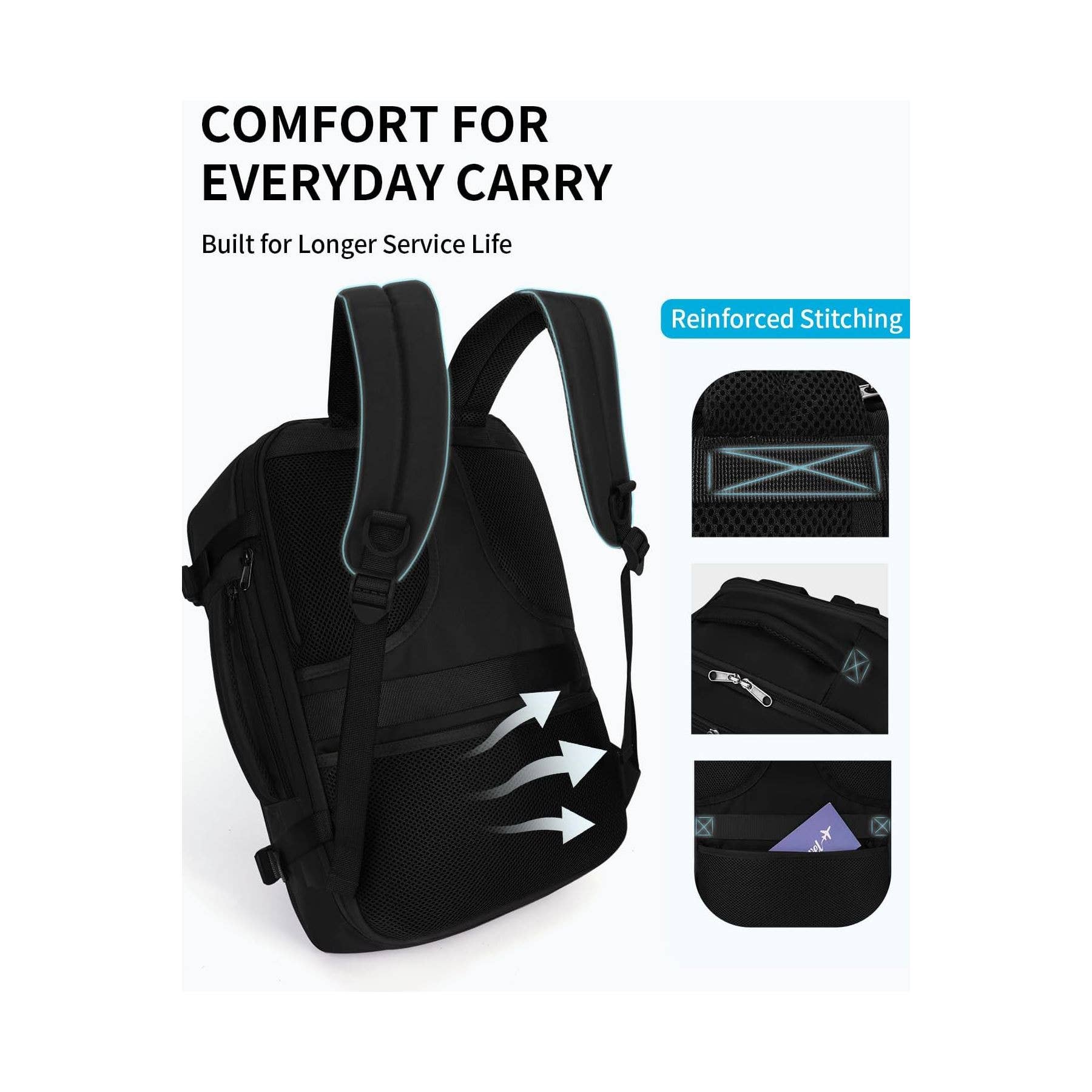 wandf - Vendita all'ingrosso Zaino - Unisex - Zaino da viaggio ECOHUB Carry On per laptop da 17 pollici, 12 tasche6