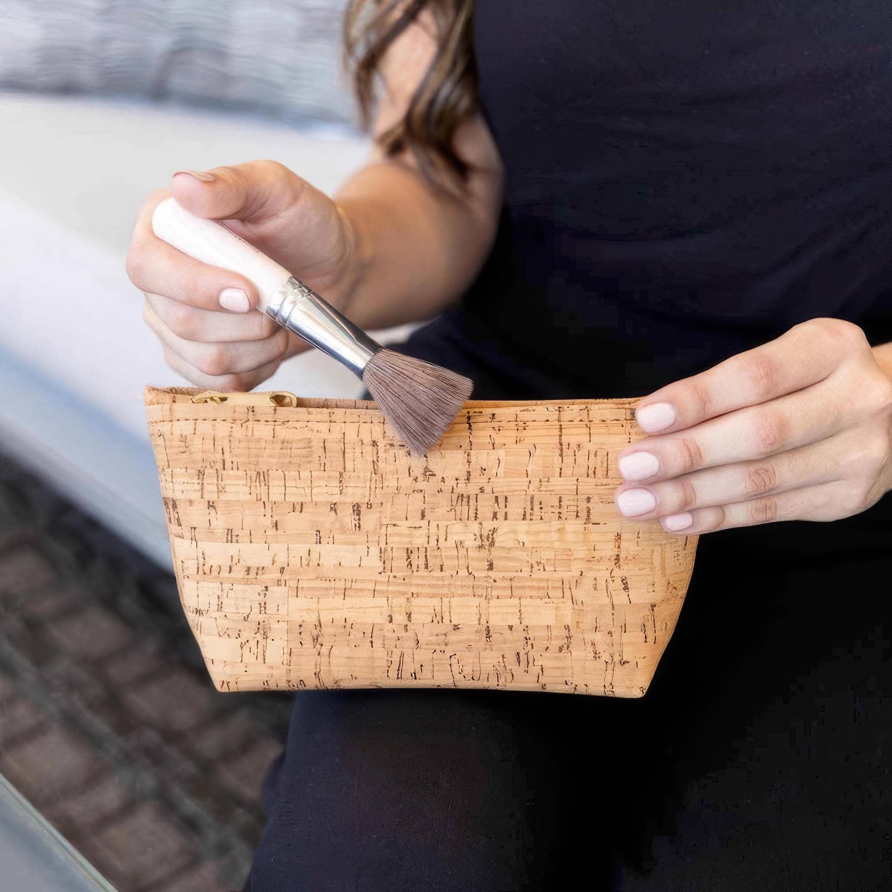 Natalie Therese - Wholesale Pouch - Women's - MEDIUM Cork Zipper Pouch | Rustic Cork2