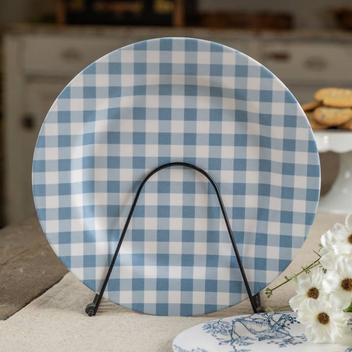 BLUE & WHITE GINGHAM CHARGER for wholesale by Ragon House