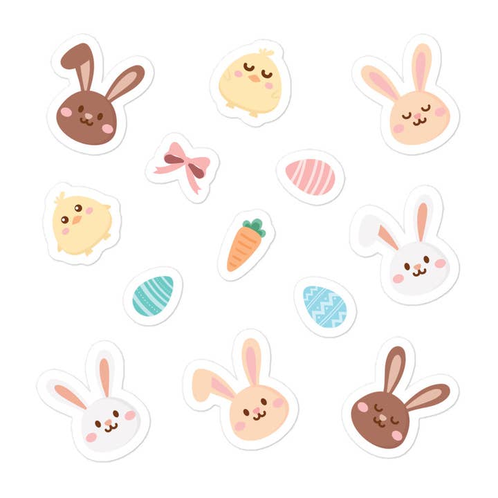 Be Hoppy Sticker Sheet for wholesale by Creative Bunny Prints
