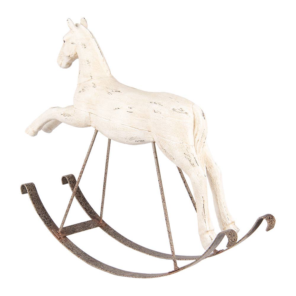 Clayre & Eef – wholesale Dekorativ statyett – Dekorativ prydnadsfigur Gunghäst 61x15x51 cm Vit Plast1