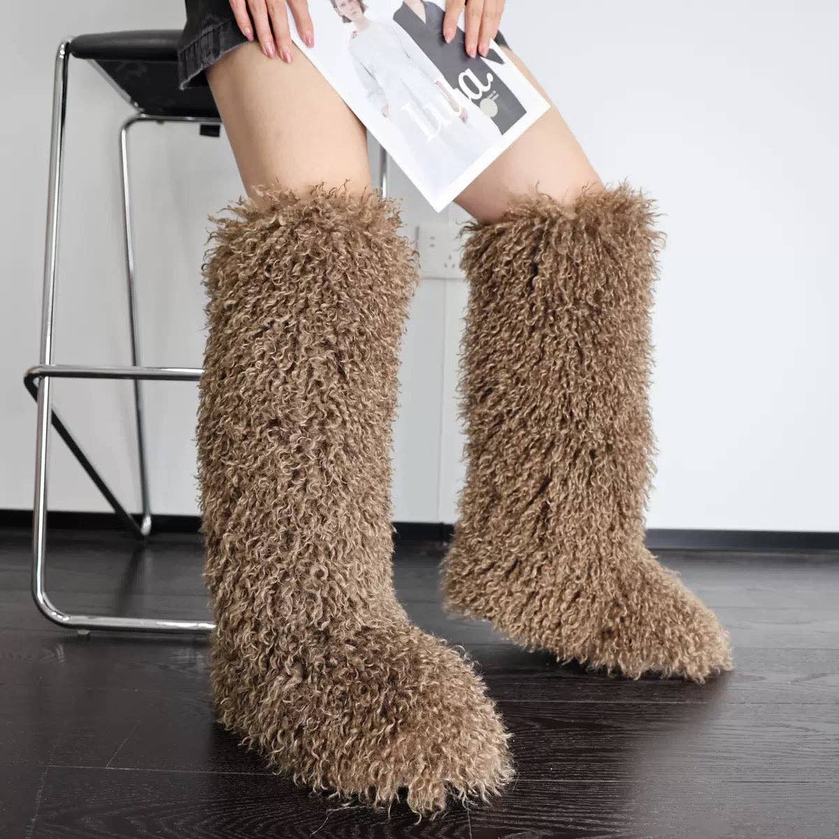 MB Fashion Wholesale - Wholesale Boots - Women's - Every Fashion Knee-High Fluffy Faux Fur Statement Boots 008 RA15