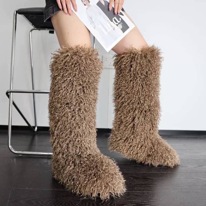 MB Fashion Wholesale - Wholesale Boots - Women's - Every Fashion Knee-High Fluffy Faux Fur Statement Boots 008 RA15