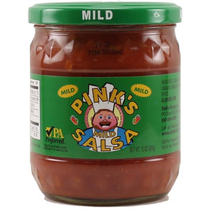 Stello Foods, Inc. - Wholesale Salsa - Pink's - Mild Salsa 15 oz