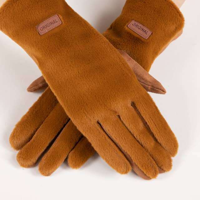 Original USA - Wholesale Gloves - Women's - Soft Faux Fur Logo Gloves3