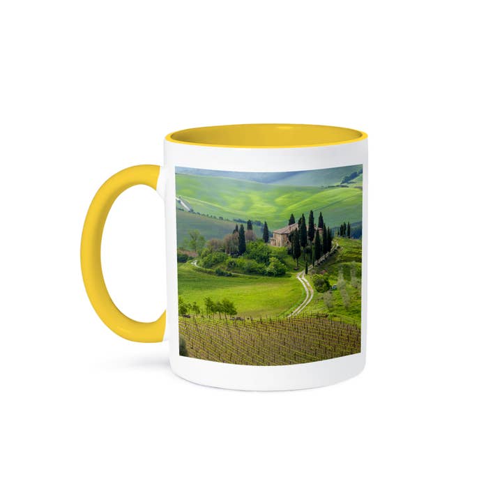 3dRose - Wholesale Coffee Mug - 3dRose, Italy, Val d Orcia. Il Belvedere farmhouse panoramic. , Mug