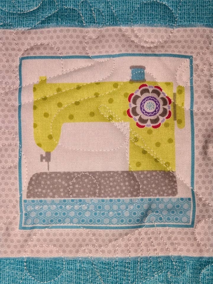 Bright Sewing Machine Potholders for wholesale by Red Mitten