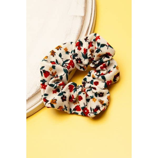 JOSSLYN by wall to wall - Wholesale Scrunchie - Women's - SOFTEST PATTERN FLOWER DESIGN SCRUNCHES | 40S7026