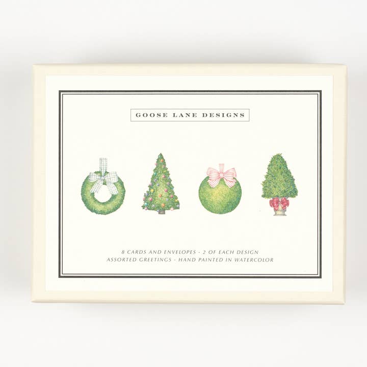 Holiday Notecards - Box of 8 - Assorted Holiday Cards for wholesale by Goose Lane Designs