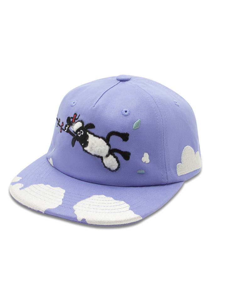 koaa – Shaun le mouton "Faire du cerf-volant" – Casquette plate violette pour la vente par koaa