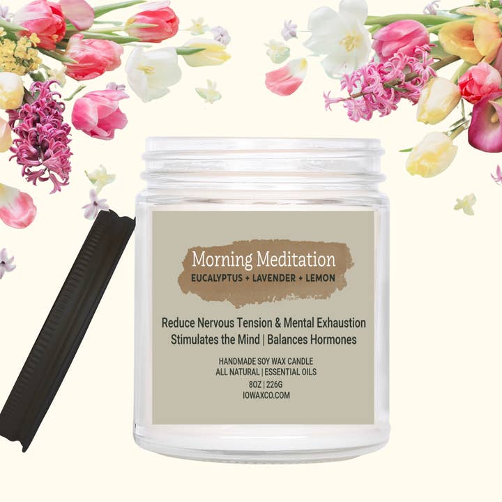 Meditação matinal | Vela de aromaterapia | 8oz. por atacado de Iowax Aromatherapy Products