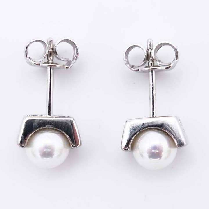 Majorcan pearl earrings - 6 x 10 mm for wholesale by France Perles