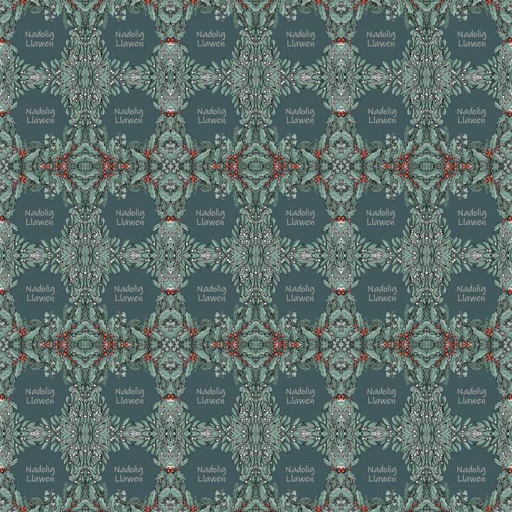 Weihnachtsgeschenkpapier - Stechpalmenrand - Frohe Weihnachten für den Großhandel von Alff a Bet Design