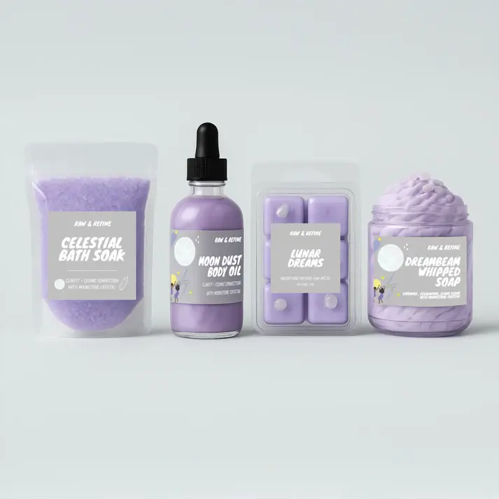 Raw & Refine - Wholesale Bath/Body Oil - Moon Dust Body Oil - Clarity & Cosmic Connection - Moonstone Crystal Infused3