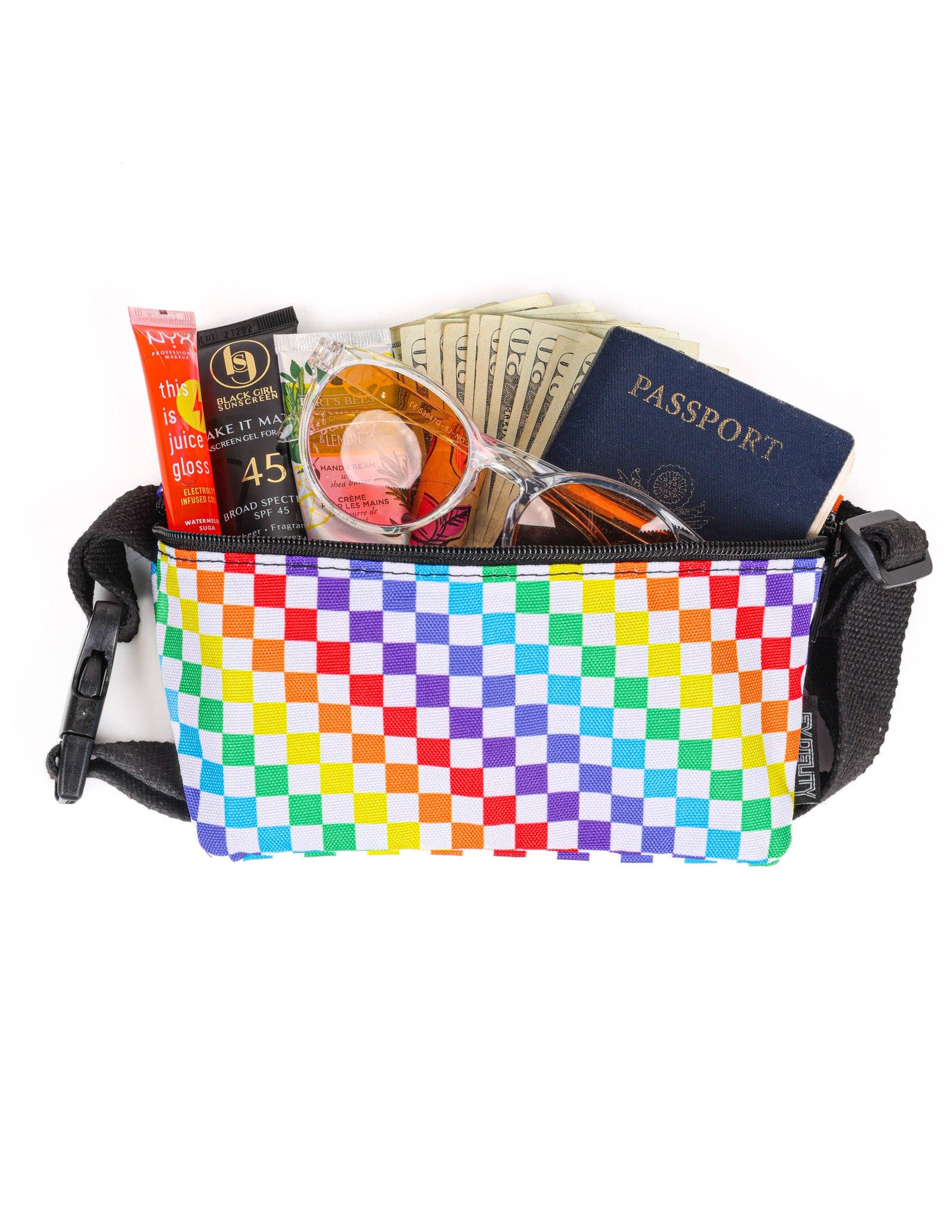 Fydelity - Wholesale Belt Bag - Women's - 83358: Fanny Pack | Ultra Slim| Recycled RPET | INDY Rainbow PRIDE Black2