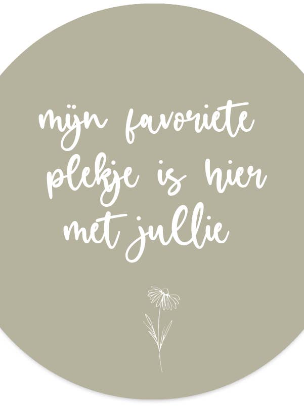 Muurcirkel meu plekje favorito está aqui com jullie groen por atacado de Label2X B.V.