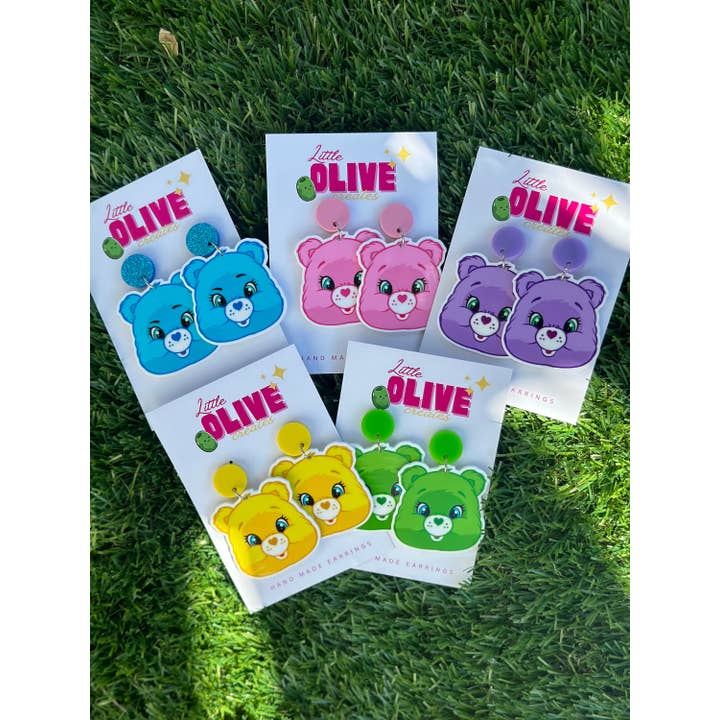 Little Olive Creates - Wholesale Stud/post earrings - Whimsical Care Bear Stud Earrings Selection1