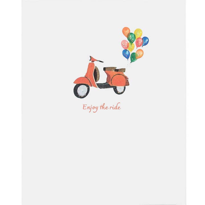 Vespa With Balloons Card for wholesale by lumia designs