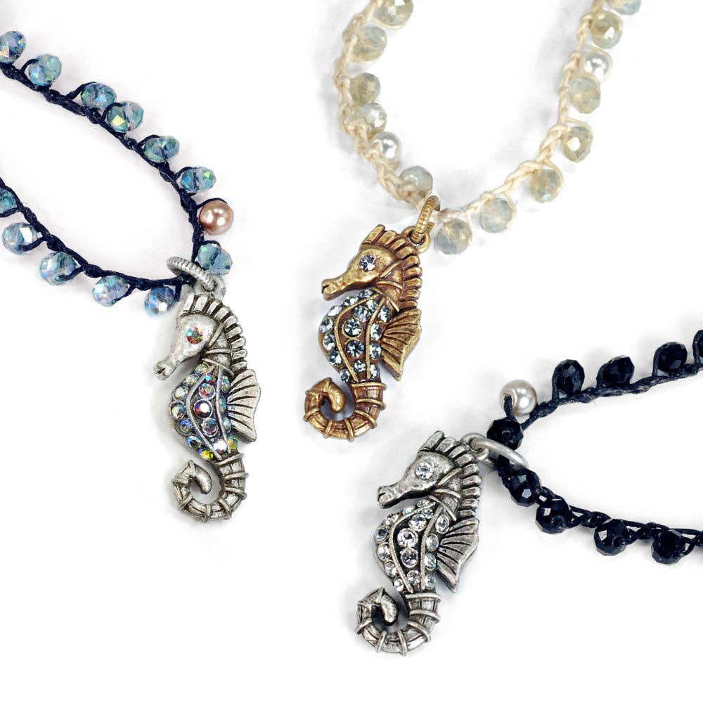 Sweet Romance Jewelry – wholesale Pendant/charm necklace – Boho Beaded Seahorse Necklace N13662