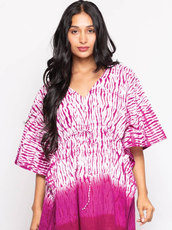 Shibori Cotton Caftan Tops for wholesale by Sevya Handmade