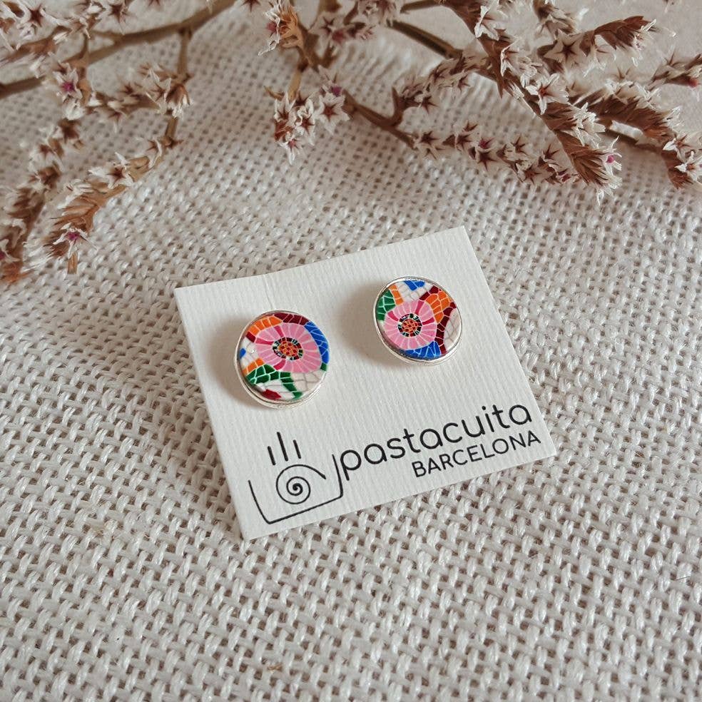 PASTACUITA - Wholesale Knopjes/oorstekers - Handgemaakte ronde oorstekers in Gaudí-stijl uit Barcelona8