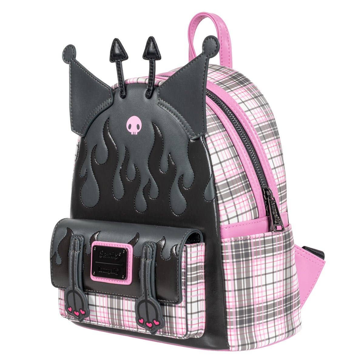 Entertainment Earth - Wholesale Backpack - Kids - Sanrio Kuromi Flames and Plaid Mini-Backpack - EE Exclusive2