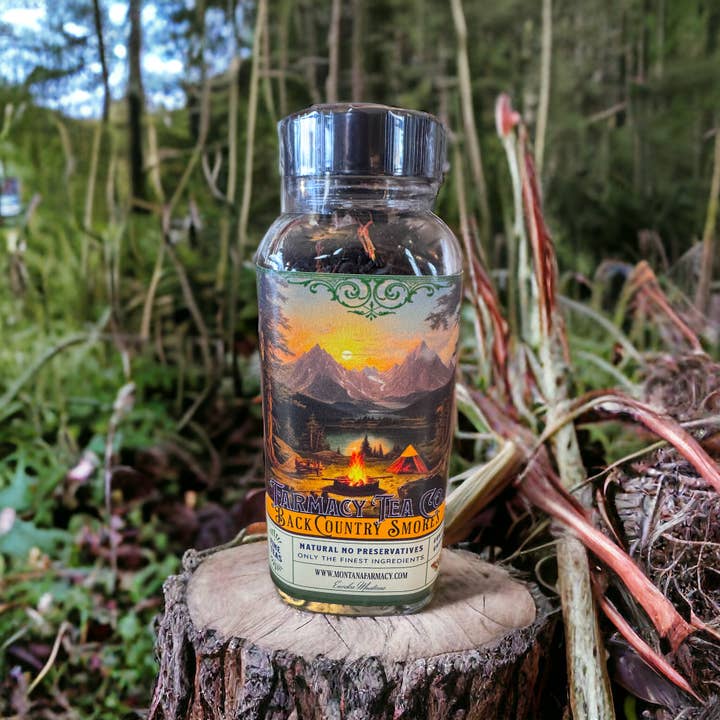 Montana Farmacy - Wholesale Loose Tea - Backcountry Camping Smore's tea Campfire Outdoorsy Vintage3
